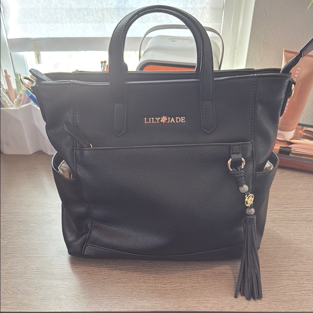 Black Leather Tote Bag